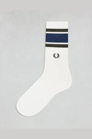 Fred Perry Calcetines blancos con ribete doble de