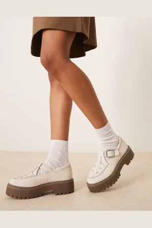 Timberland Zapatos blanco hueso estilo merceditas con plataforma de nobuk Stone Street de