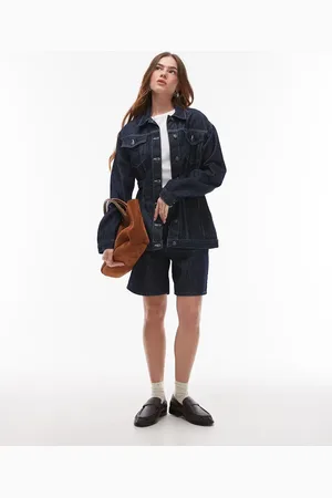 Topshop Pantalones cortos vaqueros azul oscuros a de corte suelto alargado de -Multicolor