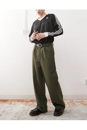Reclaimed Pantalones de sastre caquis de efecto lana de -Verde