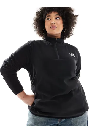 The North Face Polar negro con cremallera corta 100 Glacier de Plus