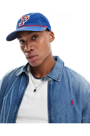 Ralph Lauren Gorra de béisbol con logo de letra "P" y ala de pana Authentic de