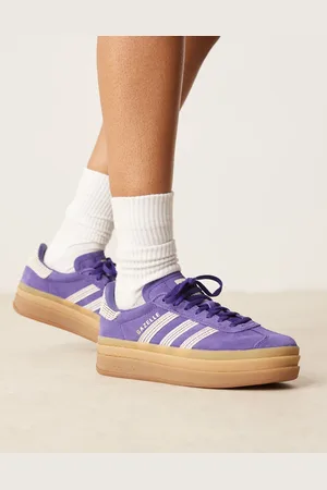 adidas Zapatillas de deporte moradas con plataforma y detalles blancos de croché Gazelle Bold de -Morado