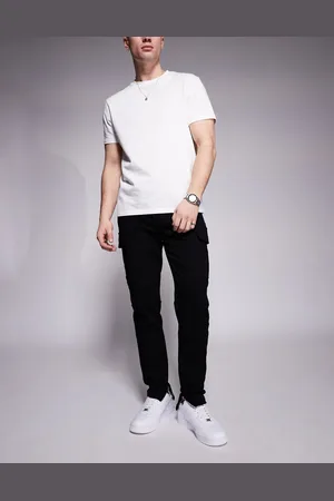 Sixth June Pantalones negros con detalles cargo de