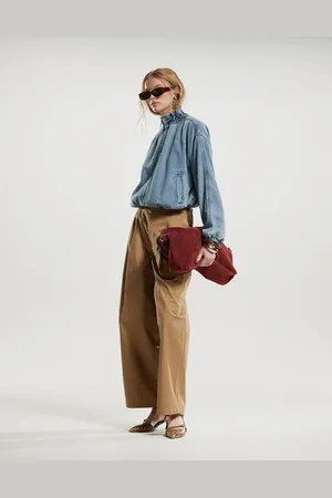 ASOS Pantalones color de pernera barrel con detalle de bolsillo de -Marrón