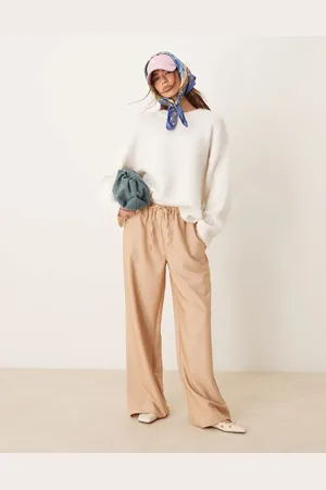 ASOS Pantalones color con doble cinturilla de -Marrón