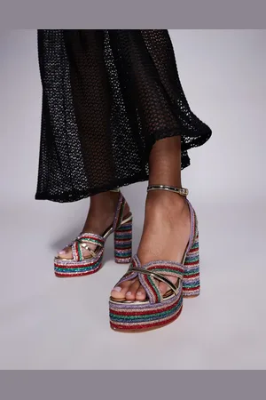 AZALEA WANG Sandalias multicolores con plataforma y diseño adornado Kinslee de