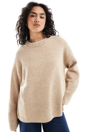 JJXX Jersey color crema extragrande de punto de -Blanco