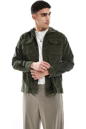 Ralph Lauren Sobrecamisa clásica de corte extragrande con 2 bolsillos de pana de canalé ancho de