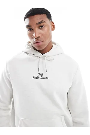 Ralph Lauren Sudadera color piedra jaspeado con capucha y logo de texto central de punto doble de -Neutro