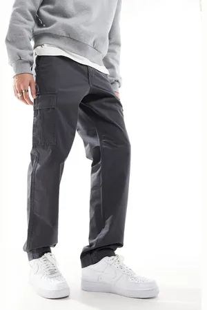 JJ Pantalones cargo gris oscuro de corte suelto de