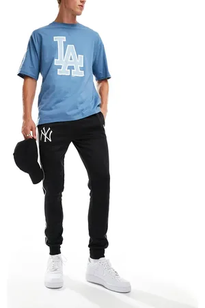New Era Pantalones de chándal negros con detalle de los NY Yankees de -Azul marino