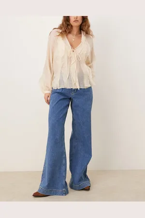 ASOS Vaqueros medio de talle bajo con pinzas de