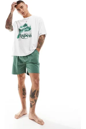 ASOS Pijama verde con estampado gráfico de