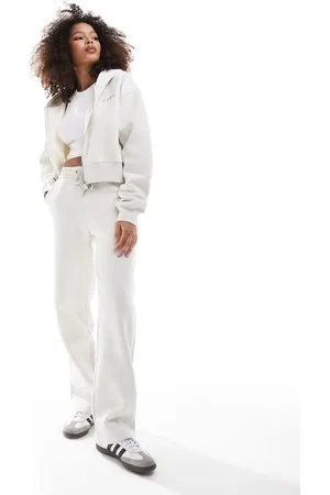 Sixth June Joggers grises de pernera recta con logo bordado de