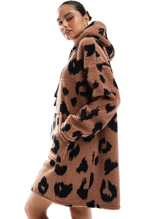 ASOS Sudadera de estar por casa extragrande con capucha y estampado de de punto de nido de abeja de -Multicolor