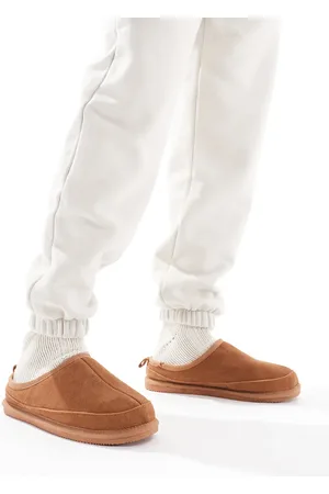 River Island Pantuflas marrón castaño estilo mules de antelina de