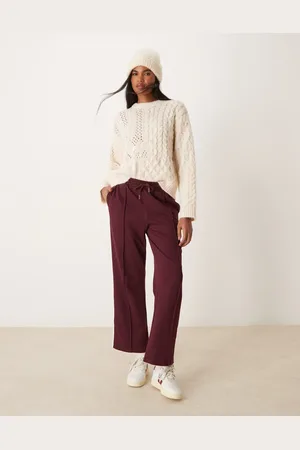 New Look Joggers con pinzas y banda lateral de -Rojo