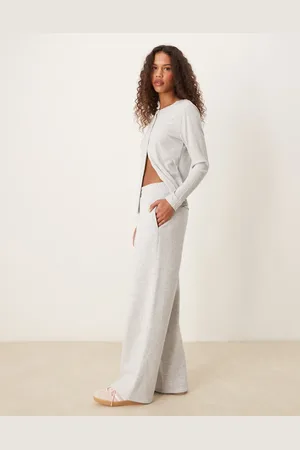 Miss Selfridge Joggers gris jaspeado de pernera ancha de