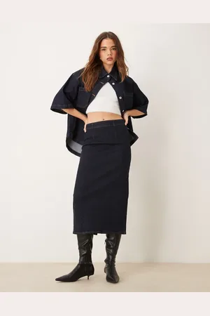 ASOS Falda de tubo vaquera añil de