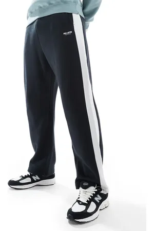 Hollister Joggers negros holgados con banda lateral de estilo universitario de