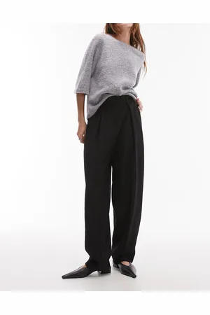 & OTHER STORIES Pantalones de sastre negros de pernera tapered con detalle de pinzas delanteras de
