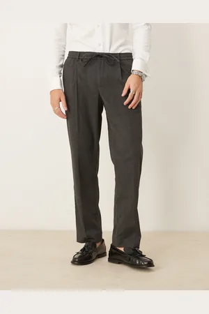 MANGO Pantalones de pernera recta con lazada en la cintura y pinzas de