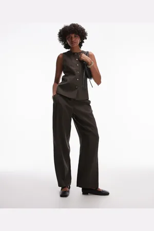 Topshop Joggers marrón con raya diplomática de (parte de un conjunto)