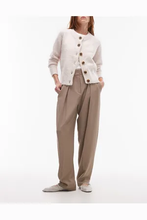 & OTHER STORIES Pantalones de sastre marrón topo de pernera tapered con detalle de pinzas delanteras de -Beis neutro