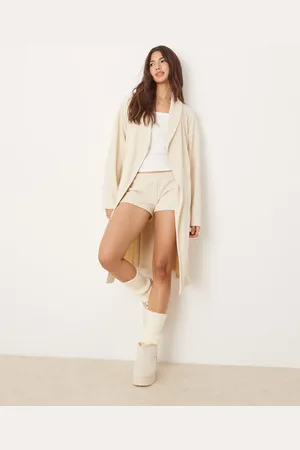 ASOS Bata de estar por casa color de punto mullido de -Blanco