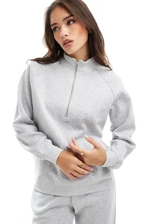 Pieces® Sudadera jaspeado con media cremallera de (parte de un conjunto)