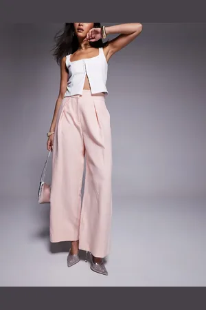 River Island Pantalones de pernera ancha on pinzas de