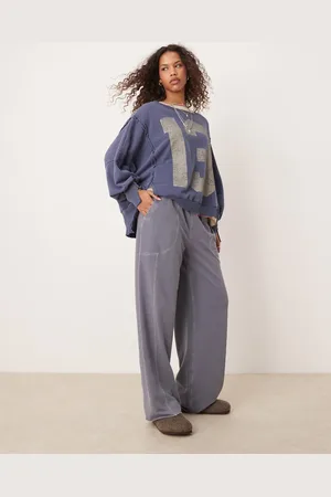 Free People Pantalones de estar por casa lavado de pernera ancha de -Negro