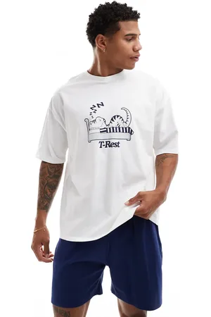 ASOS Pijama azul marino con estampado de texto "T-Rest" de