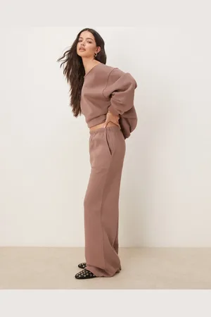 ASOS Joggers marrón de pernera recta de (parte de un conjunto)
