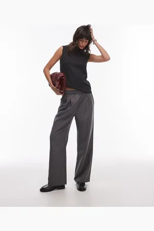 Topshop Joggers de sastre gris con pinzas de