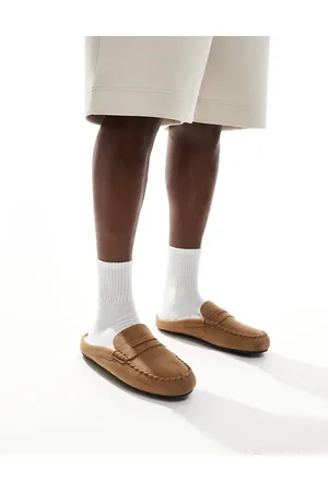 ASOS Pantuflas color tostado tipo mules de estilo mocasín con forro de piel sintética de -Marrón