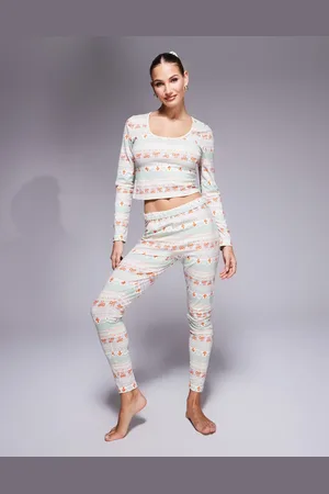 ASOS Leggings de pijama con estampado de grecas alpinas Mix & Match de