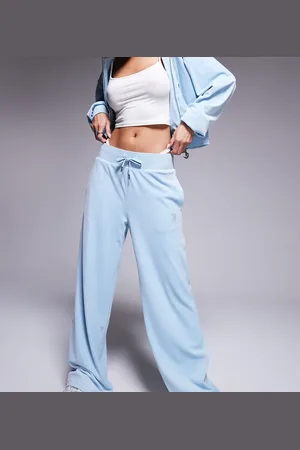 Juicy Couture Joggers azul empolvado de pernera ancha de velour exclusivos en ASOS de