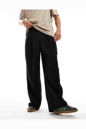 ASOS Chinos negros holgados y extragrandes con pinzas de