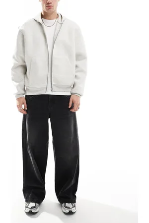 ASOS Vaqueros negro lavado muy holgados con pinzas de