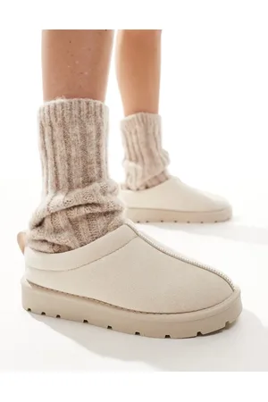 SEQWL Mules color de antelina de -Blanco