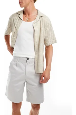 Threadbare Pantalones cortos color de corte alargado con pinzas de -Blanco