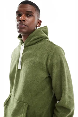 Ralph Lauren Sudadera de estar por casa verde con capucha y logo en el bajo de