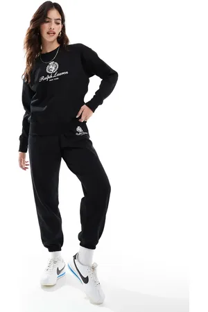 Ralph Lauren Joggers negros con logo de emblema de (parte de un conjunto)