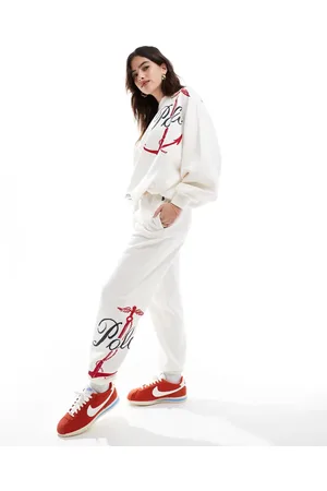 Ralph Lauren Joggers color crema con logo náutico estampado de (parte de un conjunto)-Blanco