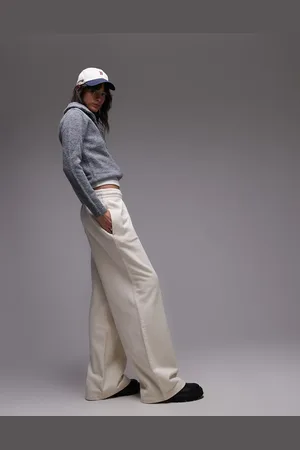Lacoste Pantalones de chándal color de pernera ancha de -Blanco