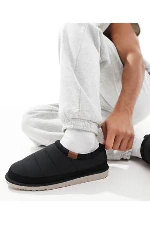 JACK & JONES Pantuflas negras acolchadas de nailon de -Negro