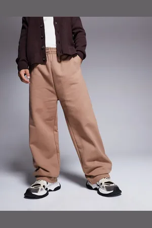 ASOS Joggers marrón claro de pernera ancha de tejido grueso de 400 g/m2 premium de