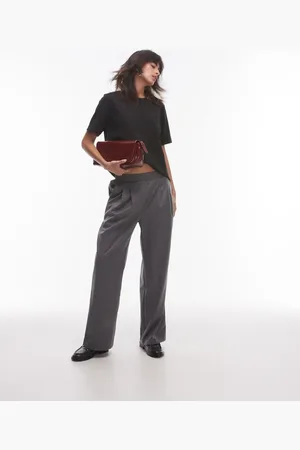Topshop Joggers de sastre gris pizarra con pinzas de -Verde